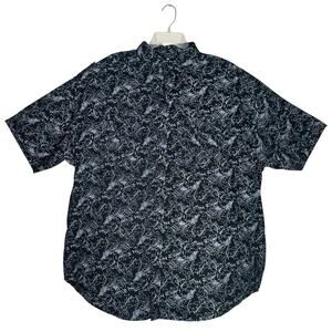 Steve's Jeans Men Shirt Button Up Floral Print 3X Short Sleeve 100% Cotton